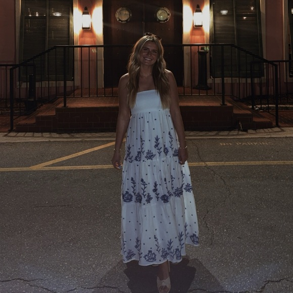 Altar'd State Dresses & Skirts - Altar'd State White and Blue Maxi Dress